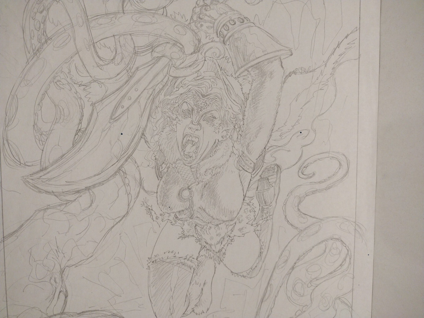 Sar-Na Original Jason Crager Fantasy Comic Preliminary Pin-Up Art 11 X 17 Signed