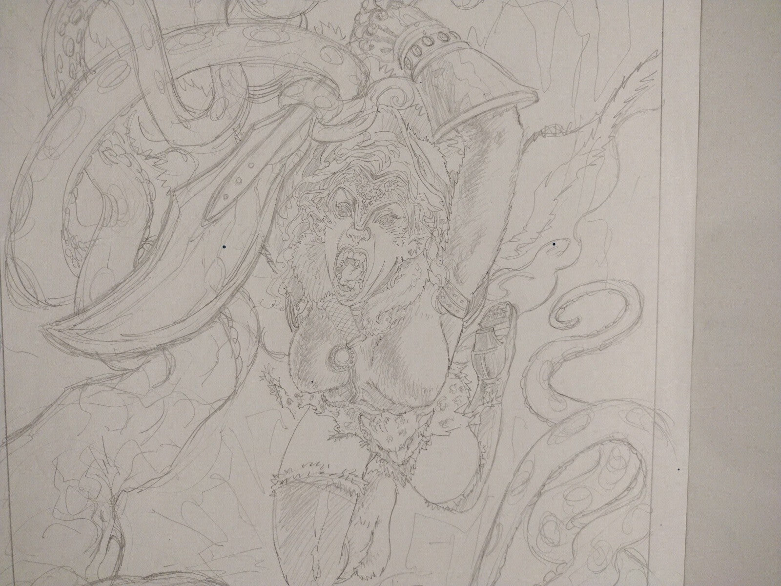 Sar-Na Original Jason Crager Fantasy Comic Preliminary Pin-Up Art 11 X 17 Signed