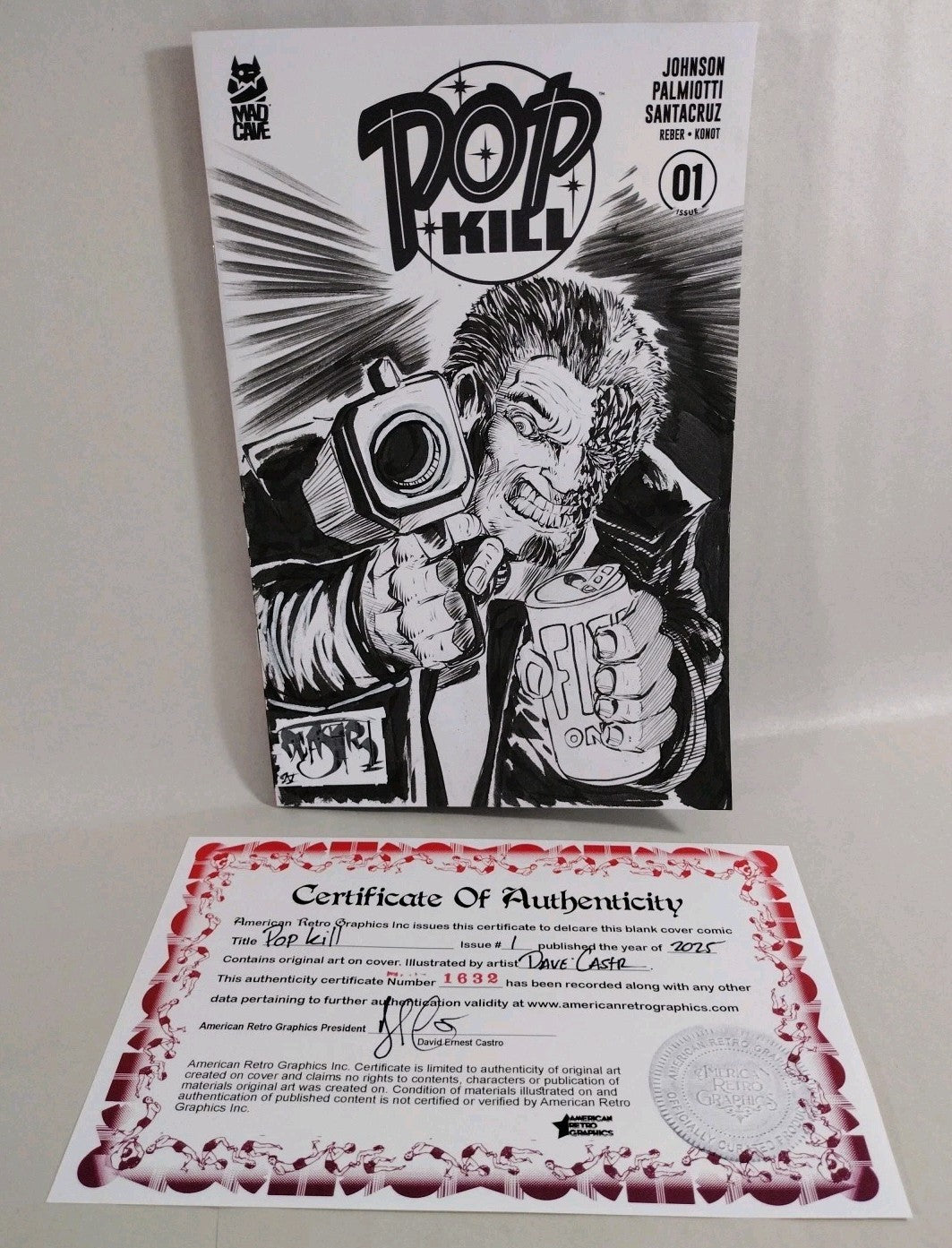 Pop Kill #1 (2025) Massive Sketch Variant Cover Comic W Original Dave Castr Art