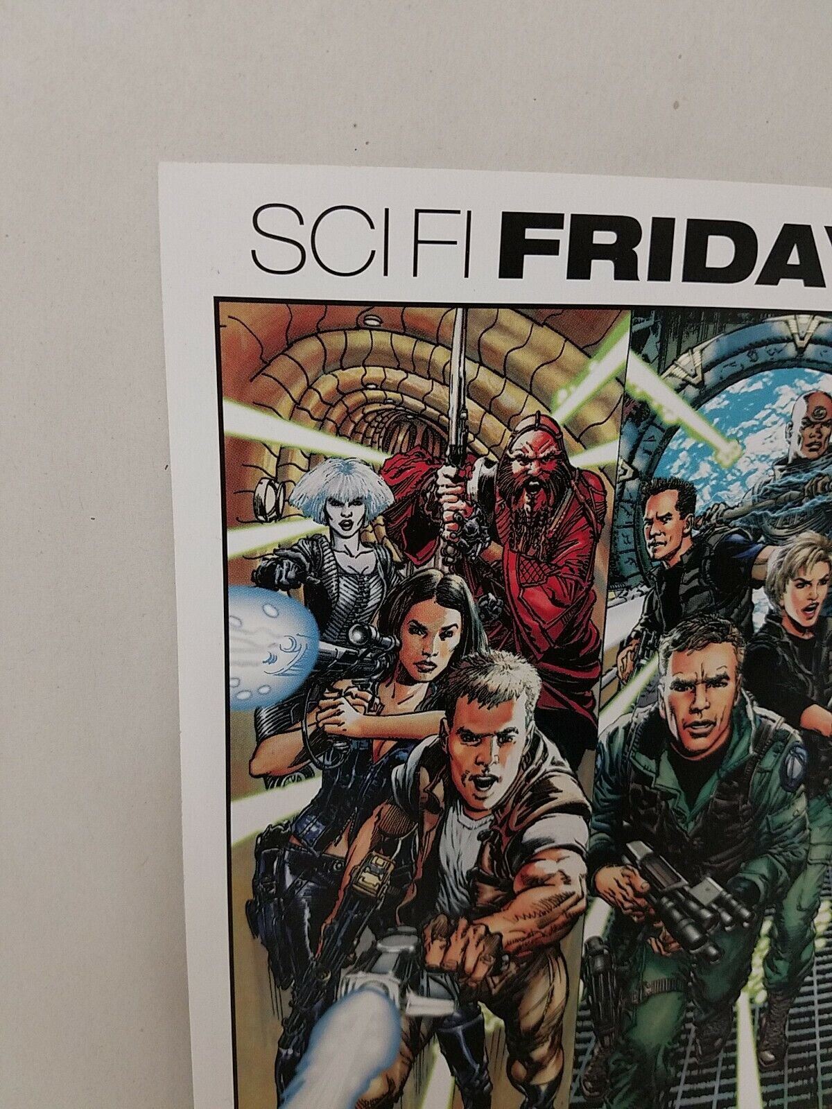 SCI FI FRIDAY (2002) 5x7" Promo Postcard Stargate SG1 Farscape Neal Adams Art