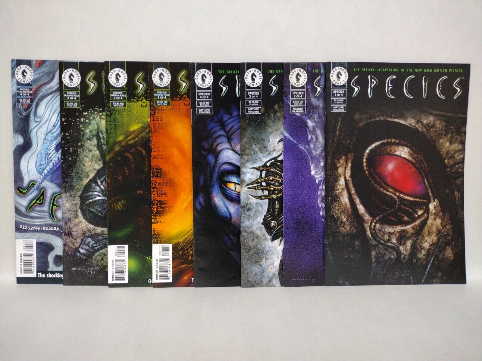 Species (1996) Complete Dark Horse Comic Series #1 2 3 4 Human Race #1 2 3 4