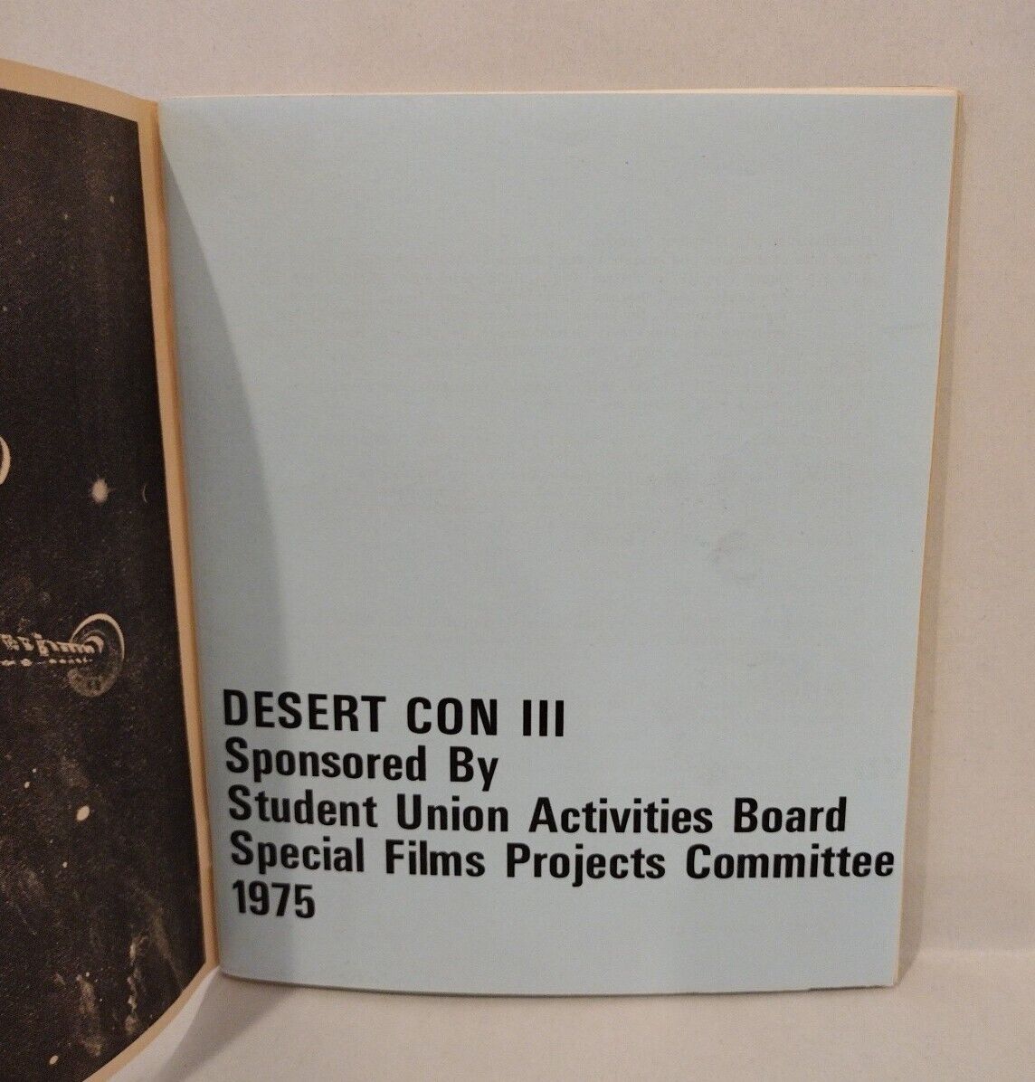 Desert Con III (1975) Science Fiction & Horror Tuscon Arizona Convention Program