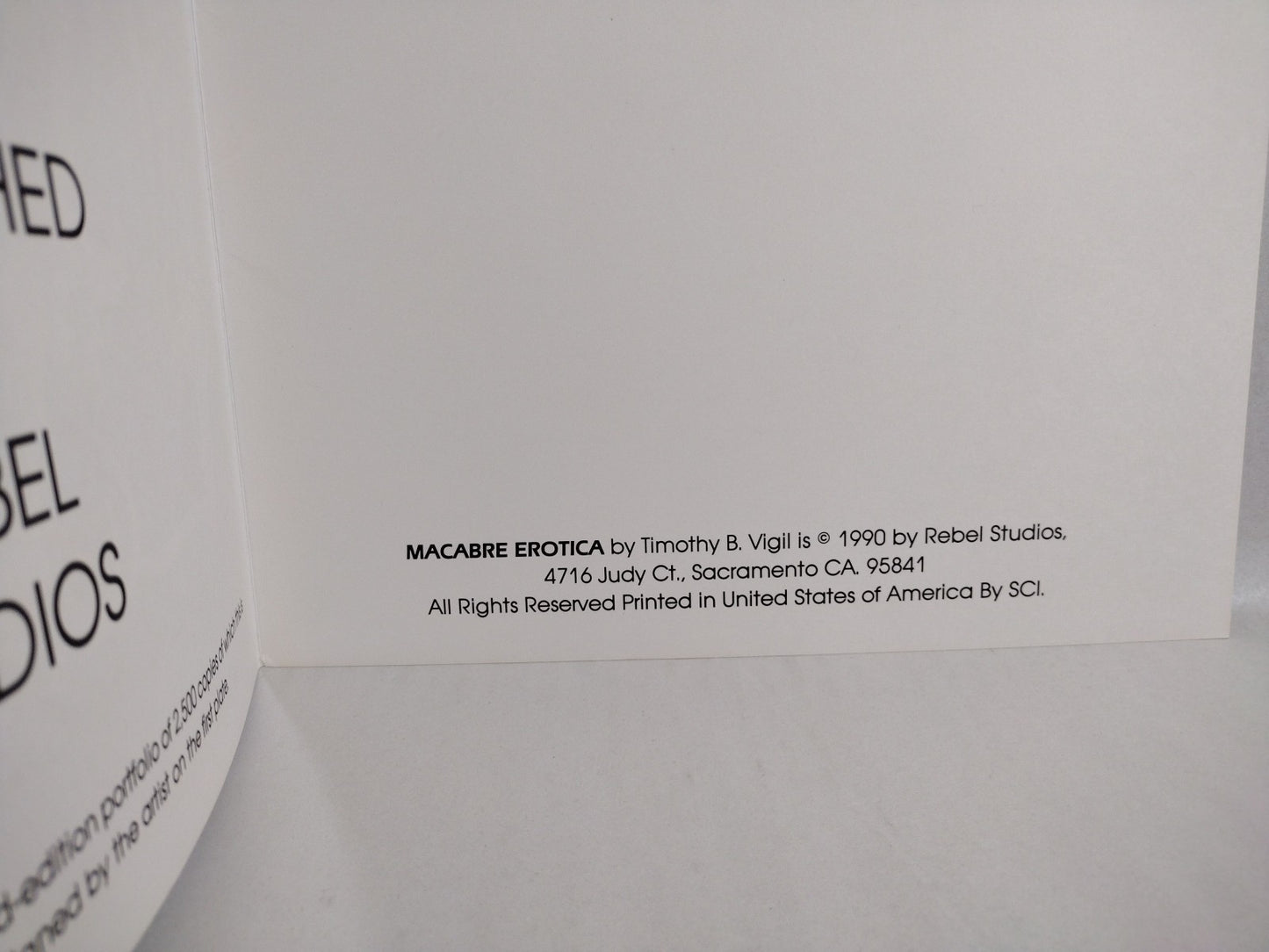 Tim Vigil Macabre Erotica 1990 Rebel Studios Portfolio 4 Plates Signed 808/2500