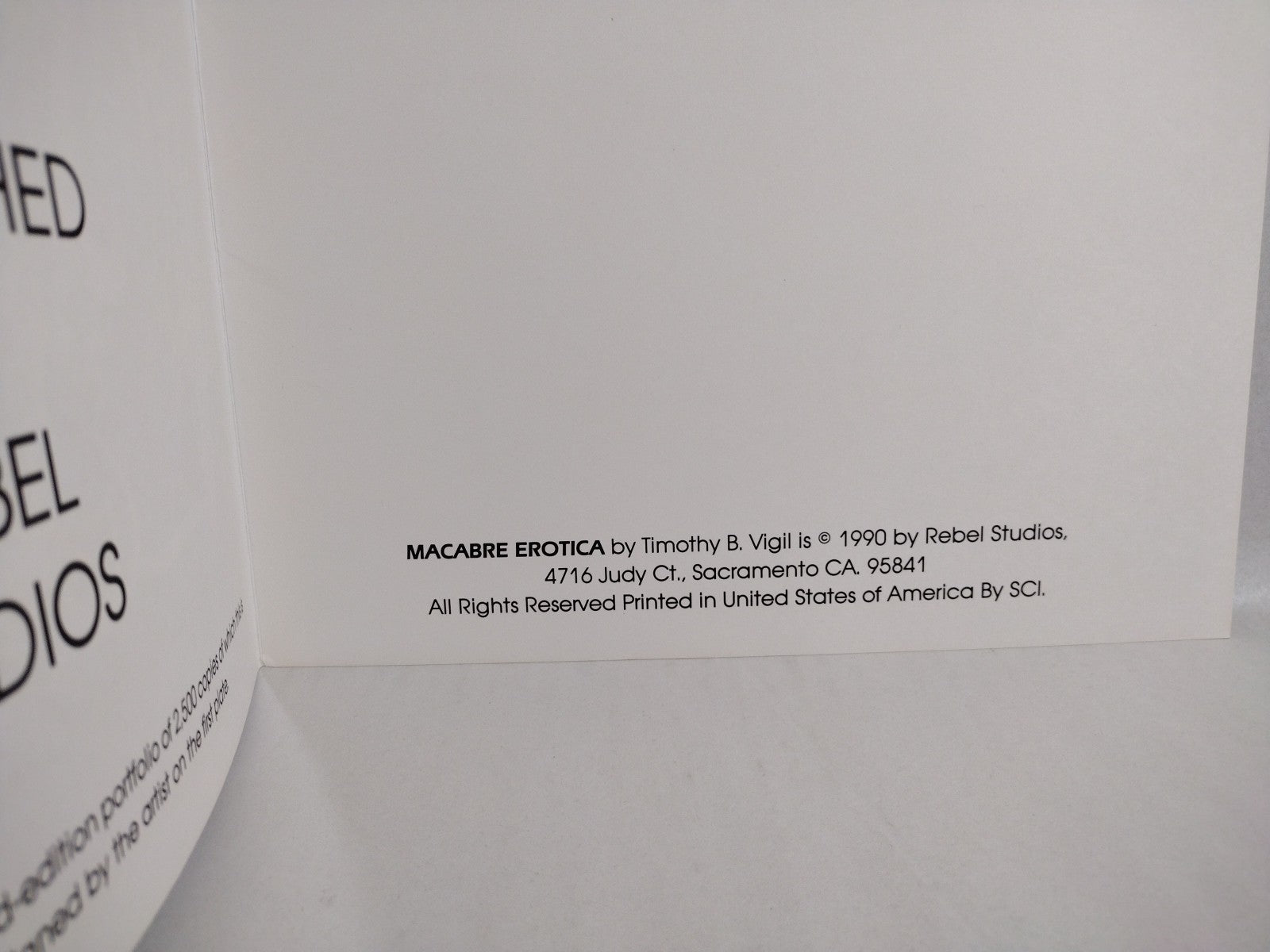 Tim Vigil Macabre Erotica 1990 Rebel Studios Portfolio 4 Plates Signed 808/2500