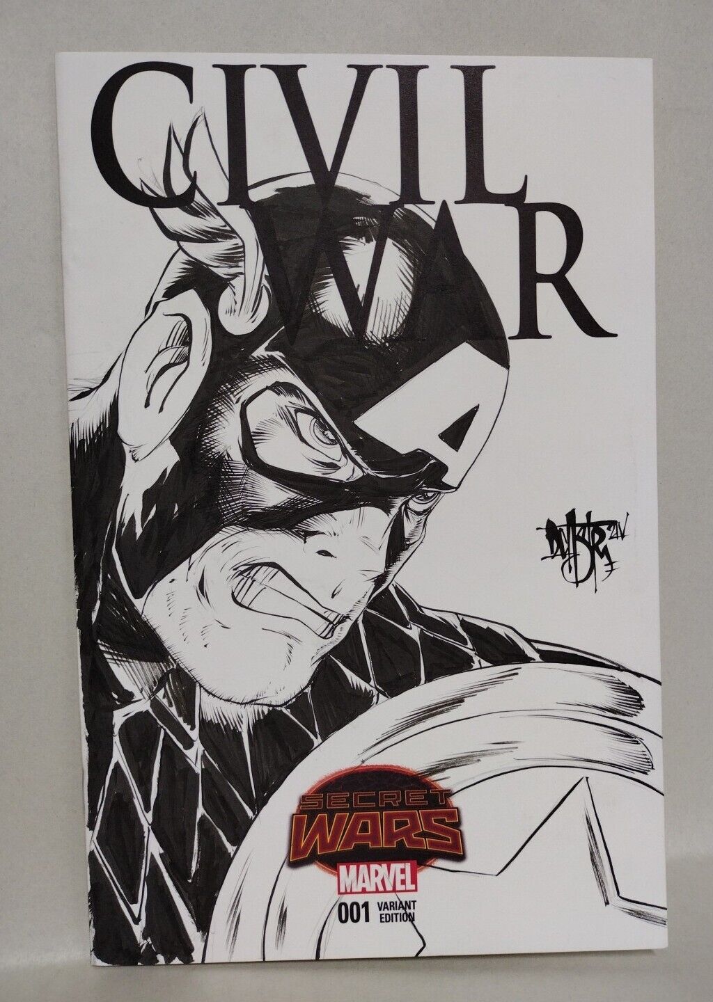 CIVIL WAR #1 (2015) Marvel Sketch Variant W Original Art DCastr Captain America 