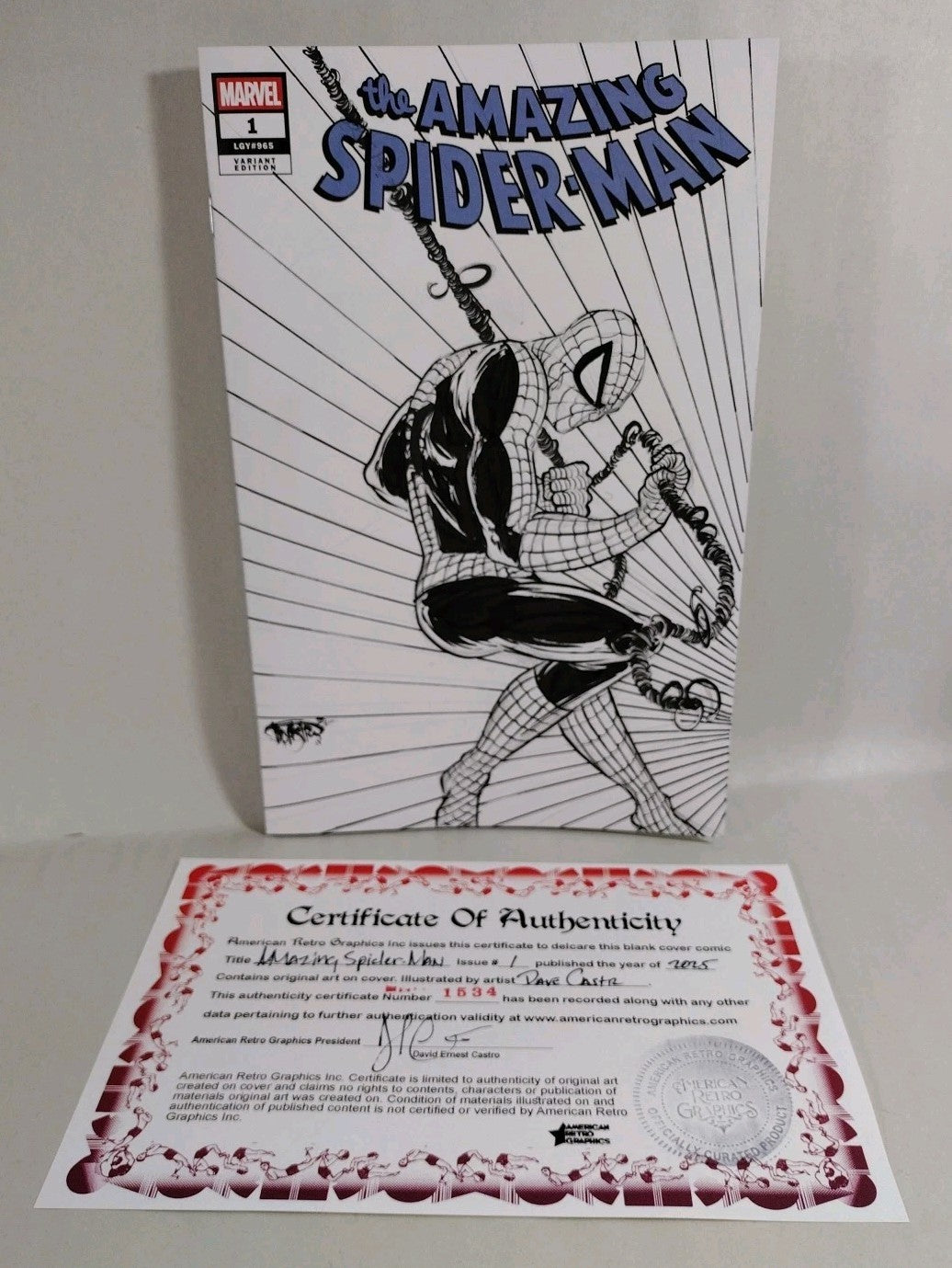 Amazing Spider-Man #1 (2025) Sketch Variant Cover Comic W Original Dcastr Art