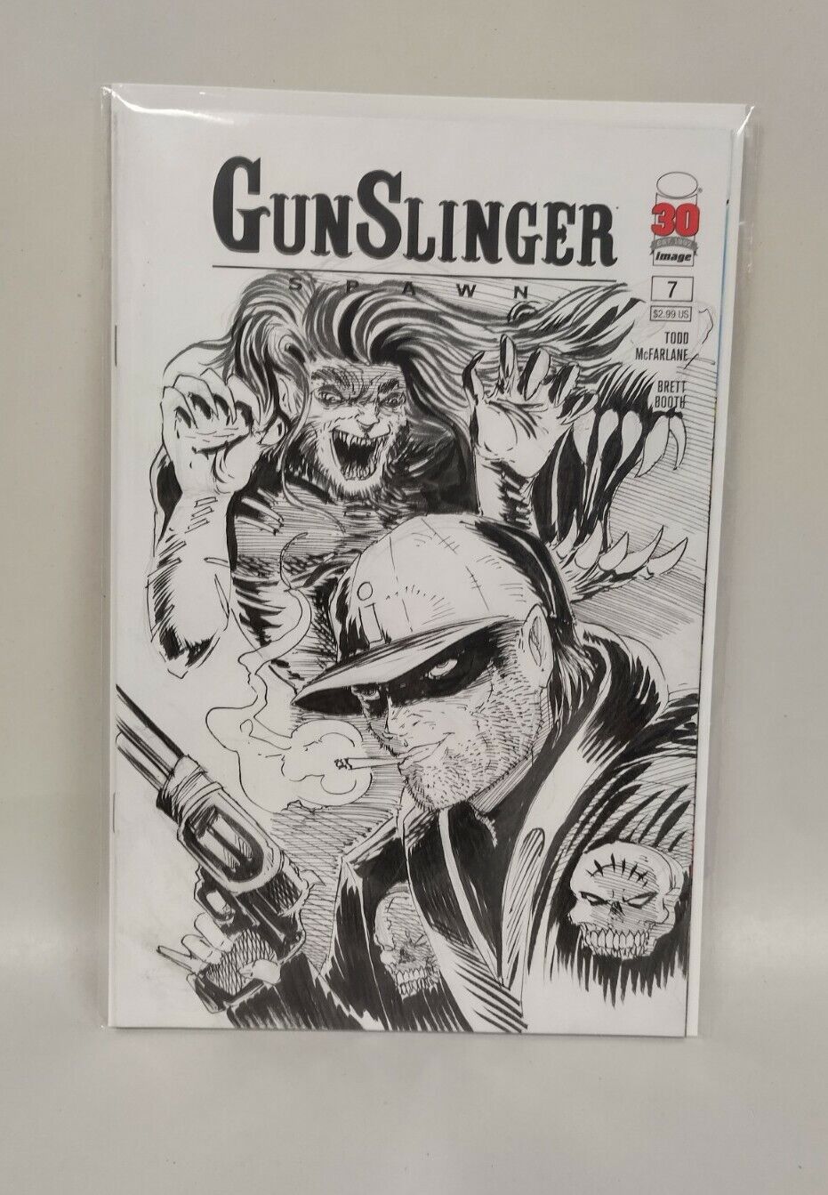 Gunslinger Spawn #7 (2022) Image Comic Blank Cover Variant W Original DCastr Art