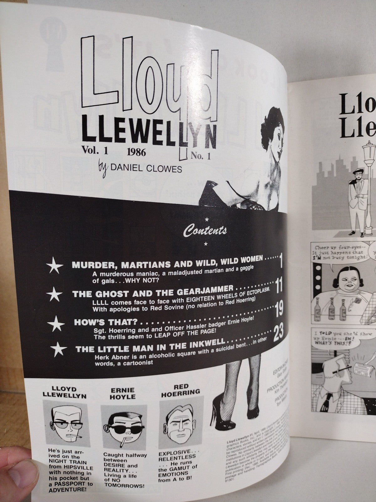 Lloyd Llewellyn (1986) #1 Daniel Clowes Fantagraphics Comic Magazine 1st Print 