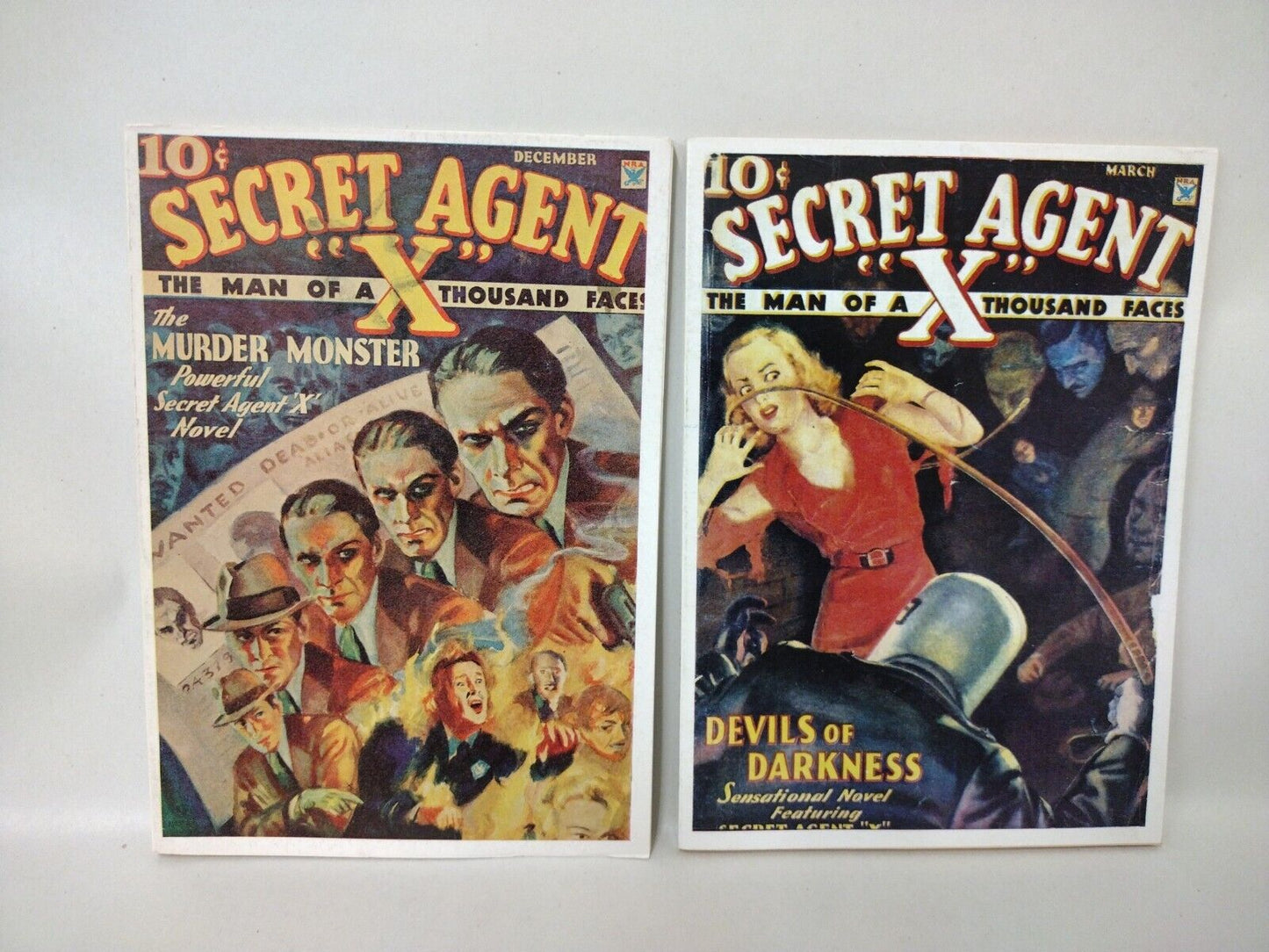 Secret Agent X Pulp Digest Novel Lot Of 8 Jim Hanos Limited Athens Reprints 