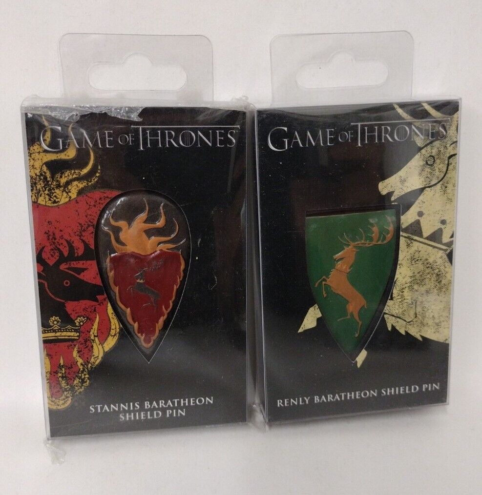 Game Of Thrones (2006) Dark Horse Shield Pin Set Lot of 5 Greyjoy Night King ++