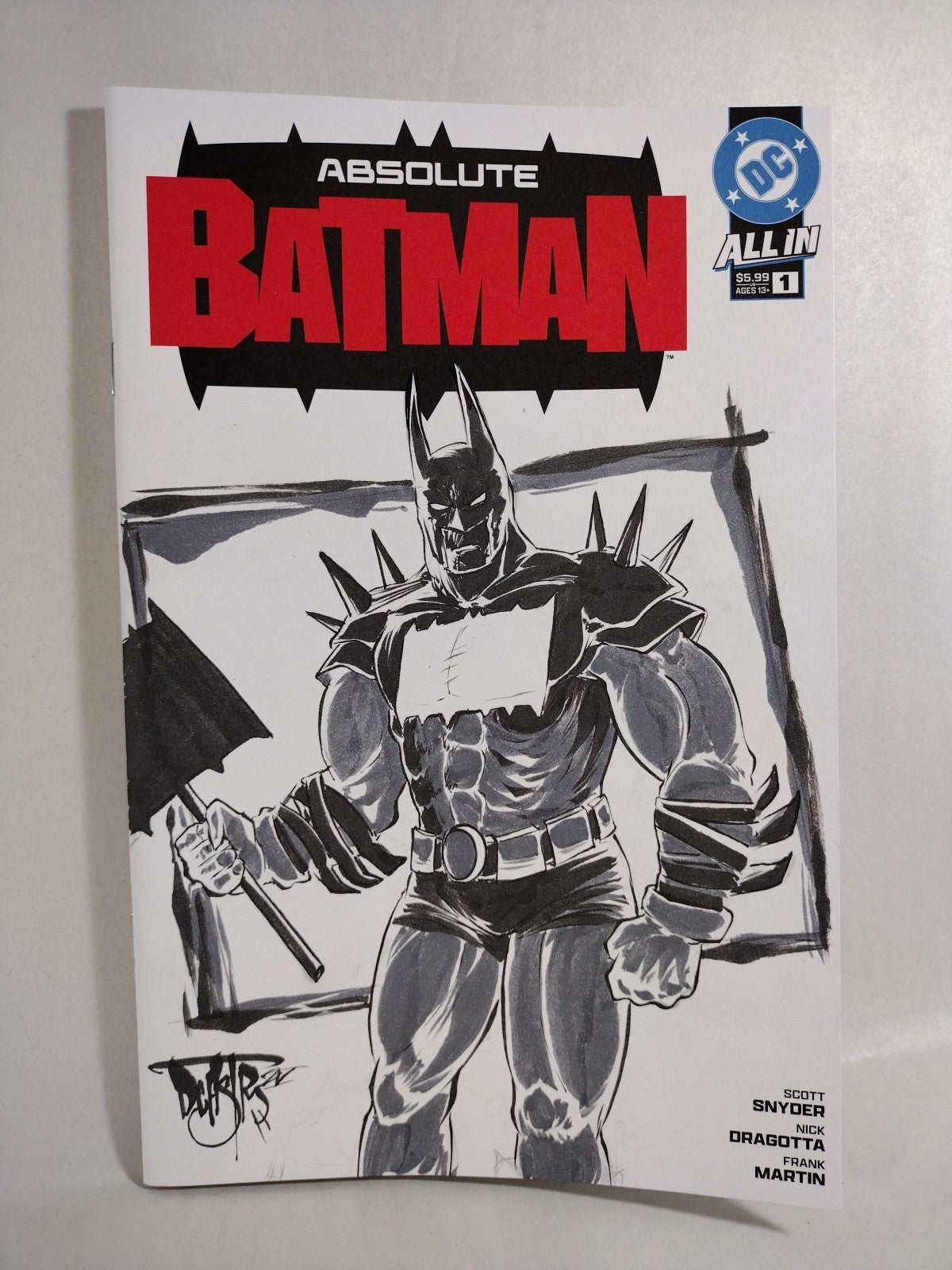 Absolute Batman 1 (2024) DC Comic Sketch 4th Variant Cover W Original DCastr Art
