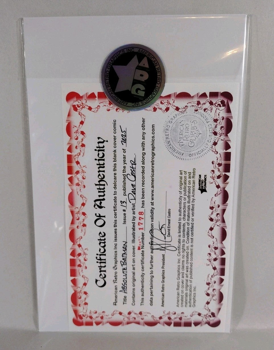 Absolute Batman 13 (2025) DC Comic Sketch Variant Cvr W Original Dave Castr Art