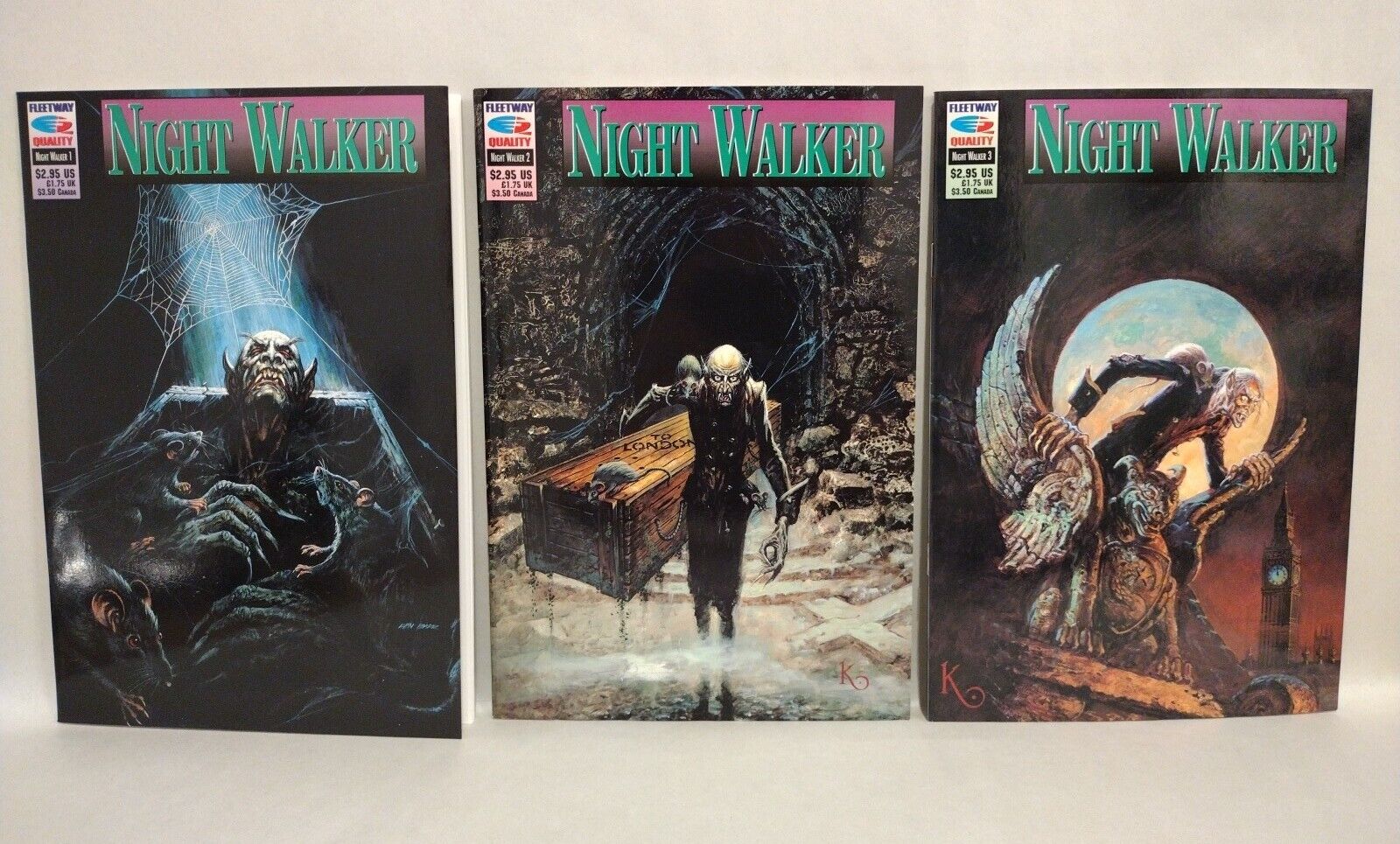 Night Walker Journal Luke Kirby Complete SQP Comic 1 2 3 Set Nosferatu Vampire