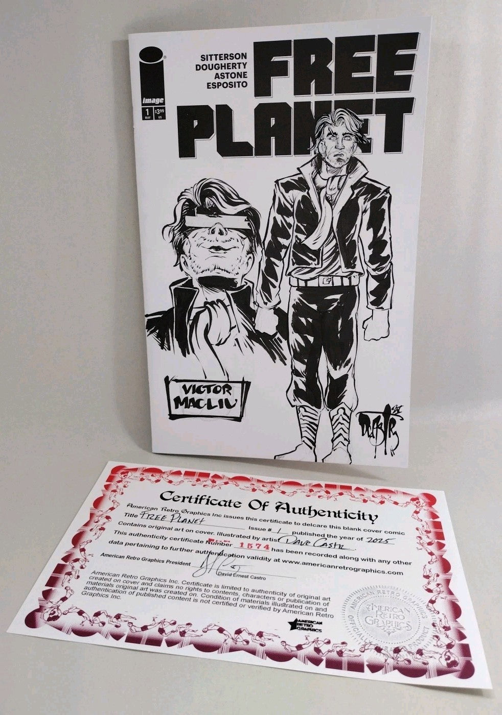 Free Planet #1 (2025) Image Comic Sketch Cover Variant W Original Dave Castr Art