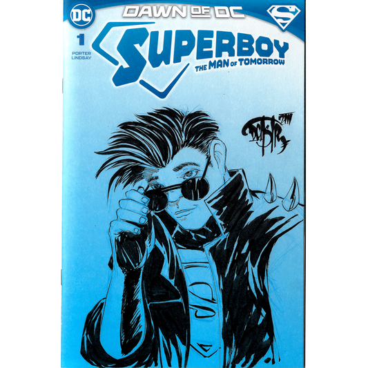 SUPERBOY MAN OF TOMORROW #1 Blank Cover Variant Comic w Original DAVE CASTR Art