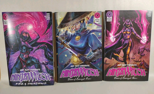 Ninja Witch (2023) Mythos Comic Group Lot Set #1 2 3 Signed Amy Hunt 