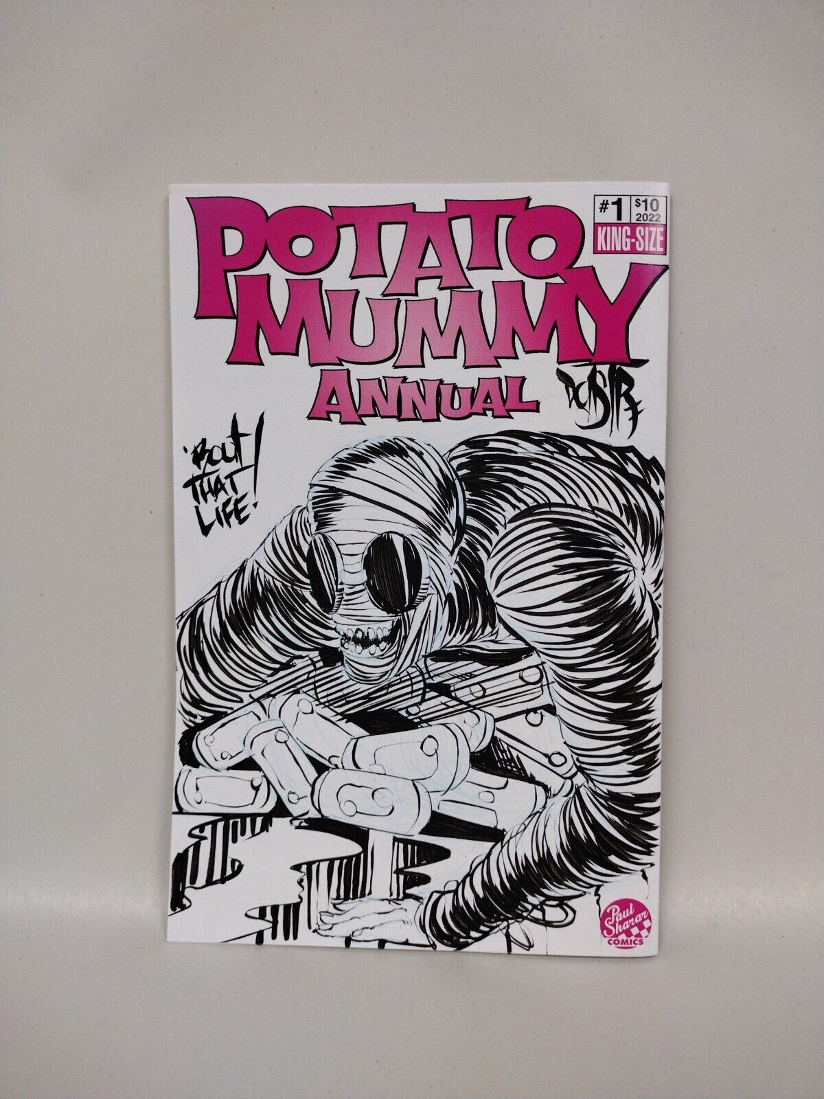 Potato Mummy Annual#1 (2022)Blank Cover Variant Comic W Original DCastr Art COA 