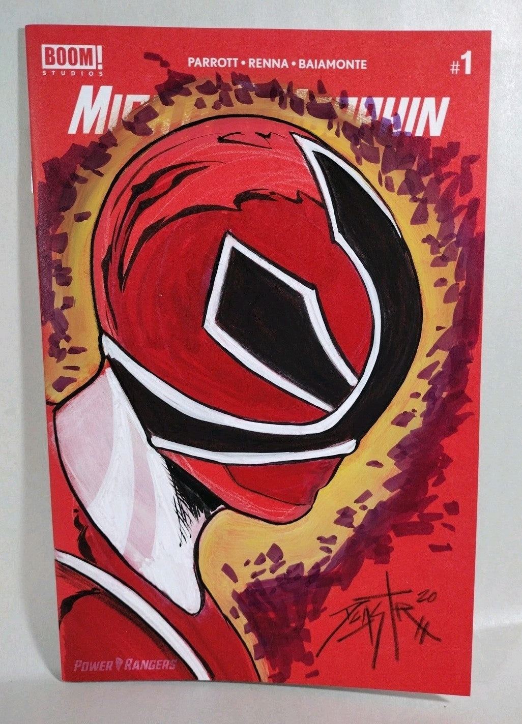 MIGHTY MORPHIN #1 (2020) Red Sketch Cover Variant Comic W DCastr Red Ranger Art
