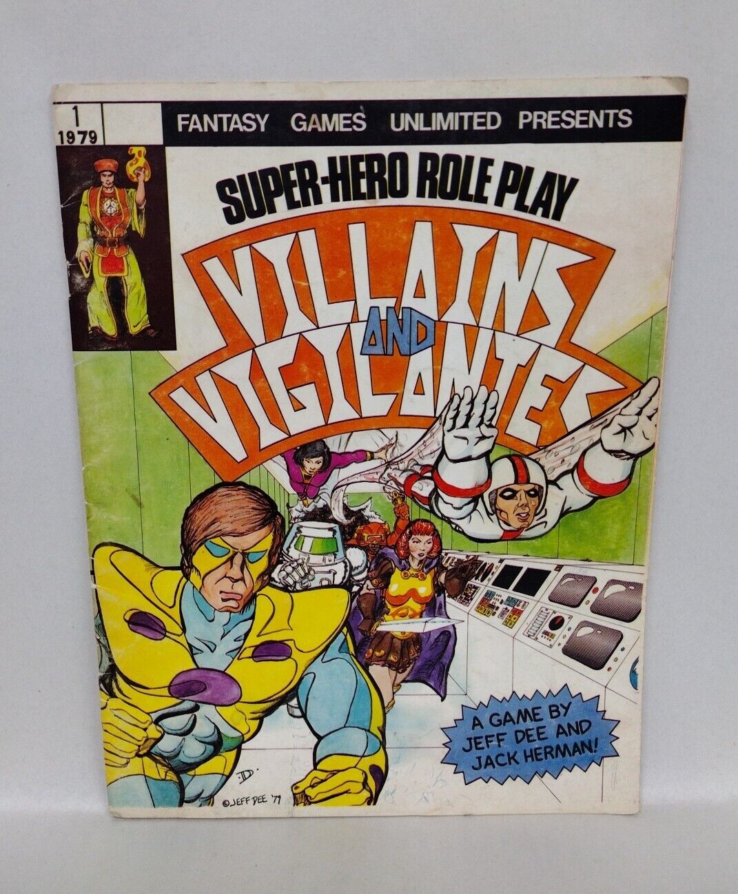 Villains and Vigilantes #1 (1979) Complete RPG Fantasy Games Unlimited Herman