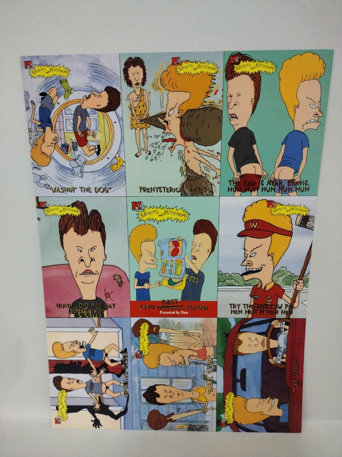 Beavis & Butthead Marvel Masterpieces (1994) Fleer Uncut 9 Promo Card Sheets
