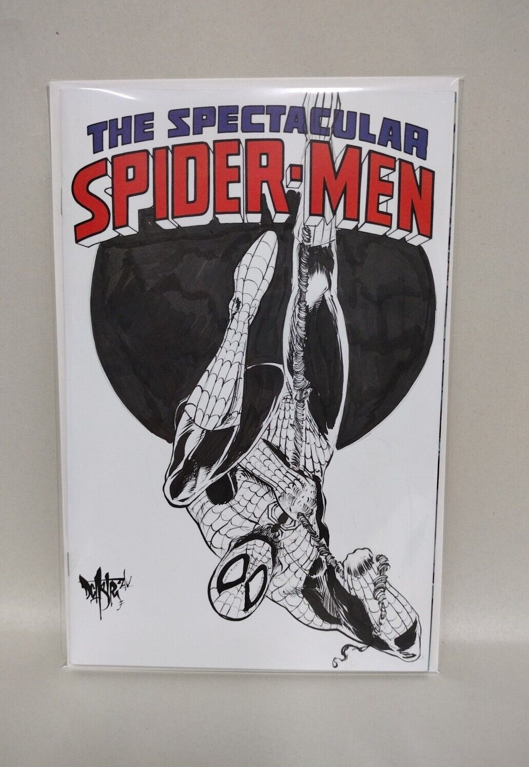 SPECTACULAR SPIDER-MEN#1 Blank Cover Variant Comic Original DCastr Art COA