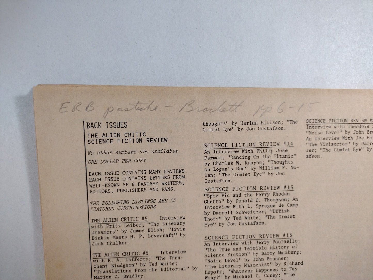 Science Fiction Review (1975) Fanzine Lot #14 20 21 Stephen Fabian Cover Art