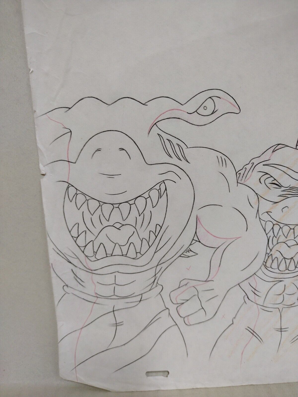 Street Sharks 1996 Original Animation Production Cel Slammu Streex Jab W Drawing