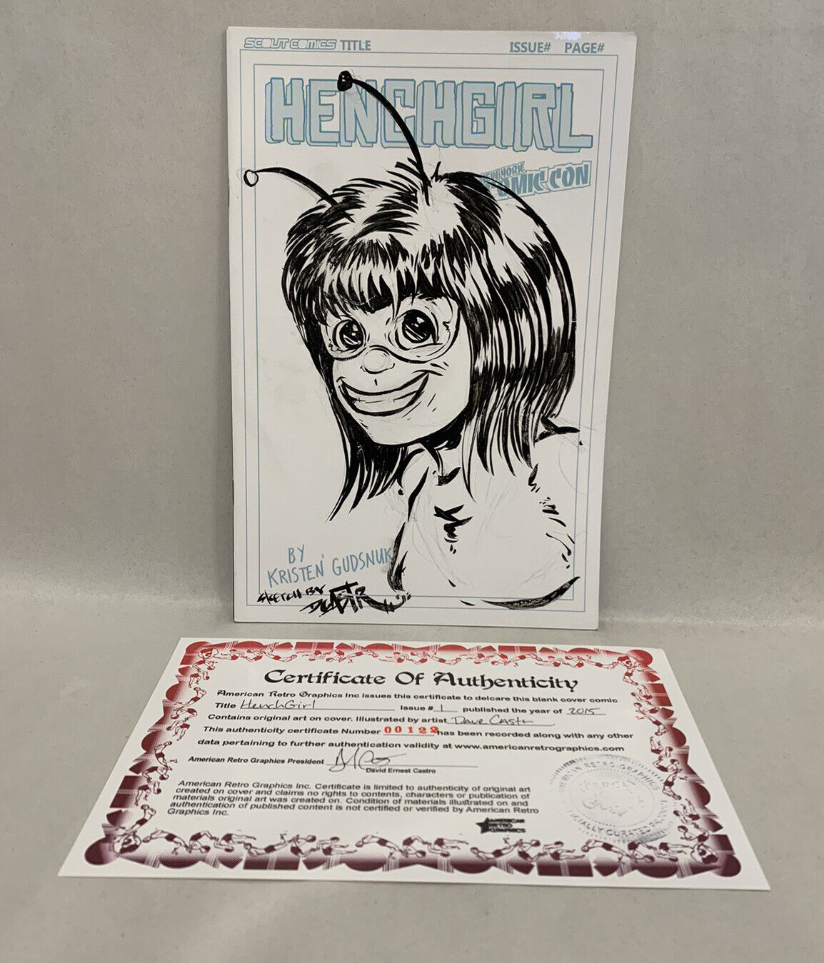 HENCHGIRL #1 Blank Variant Cover Comic 2015 W Original Art Dave Castr