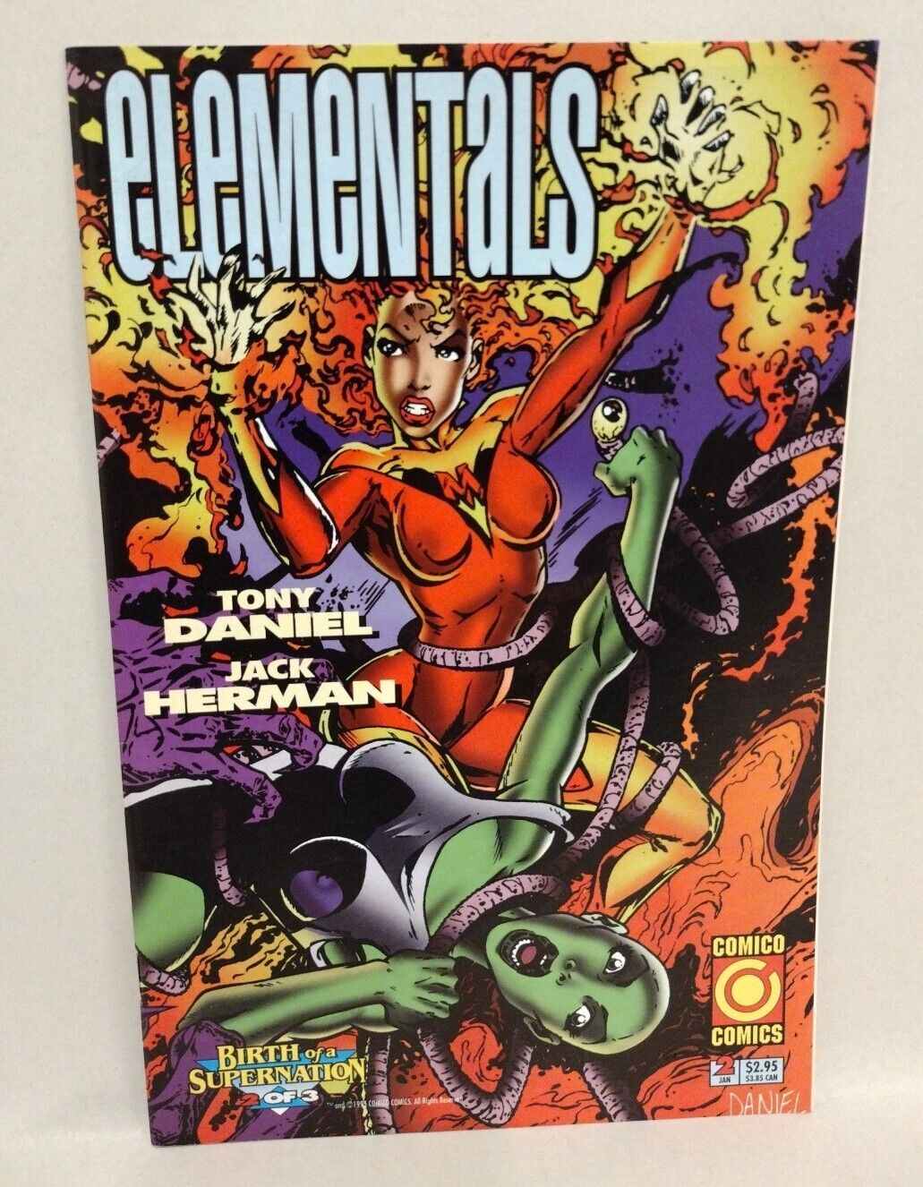 Elementals #1 2 (1996) Comico Birth Of A Supernation Tony Daniel Comic Set VF-NM