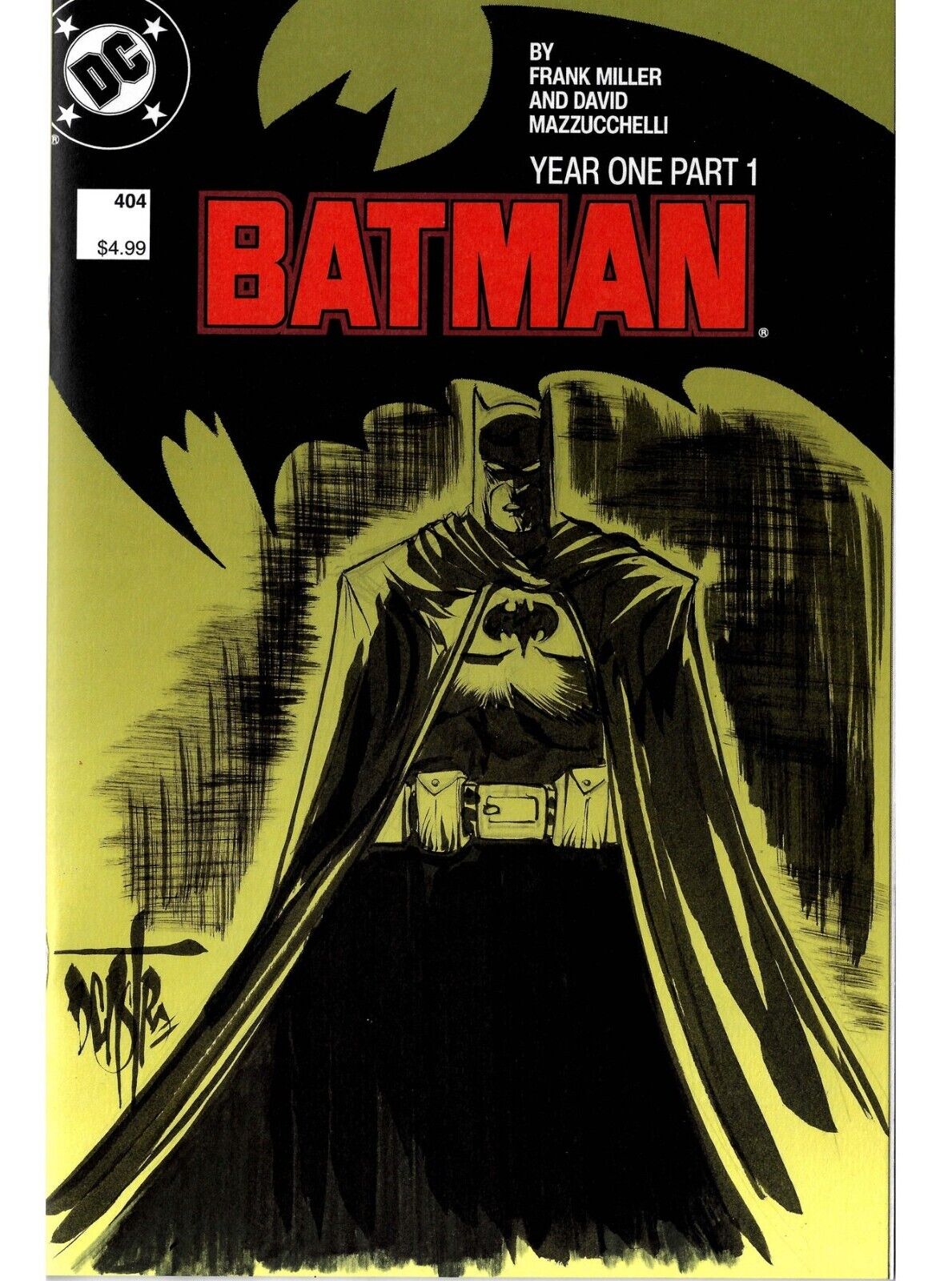 Batman #404 Comic Year One Facsimile Blank Cover Comic W Original Dave Castr Art