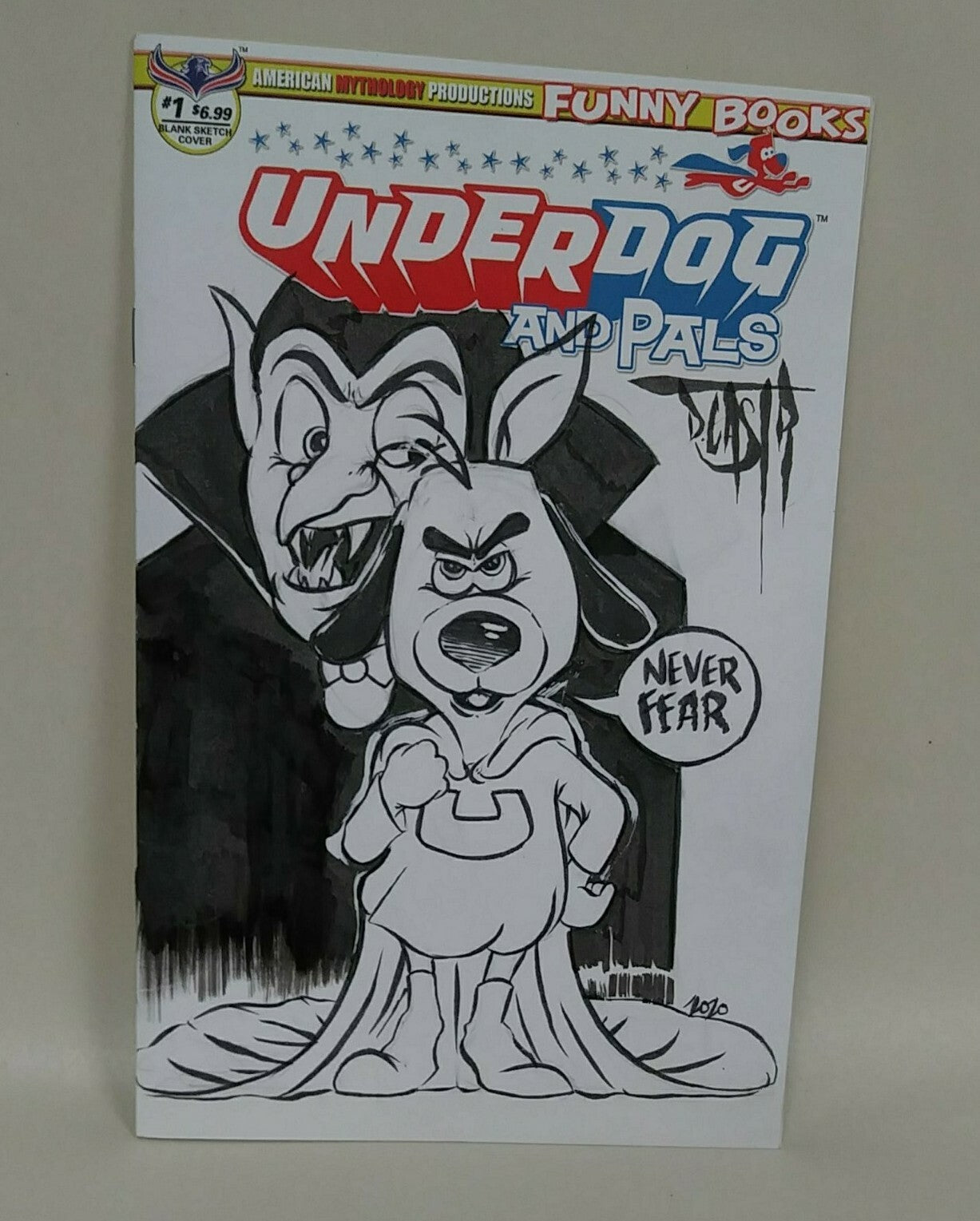 Under Dog and Pals #1 (2019) Sketch Cover Variant Comic W Original DCastr Art