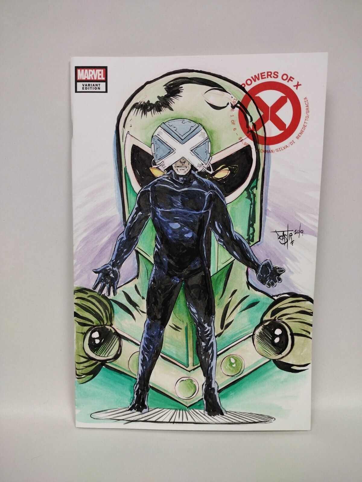 Power of X #1 (2019) Blank Cover Variant Comic w Original Art DCastr 