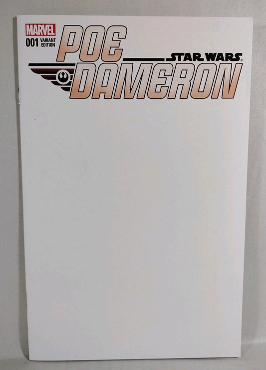 Star Wars Poe Dameron #1 (2016) Marvel Blank Sketch Variant Cover Comic New 