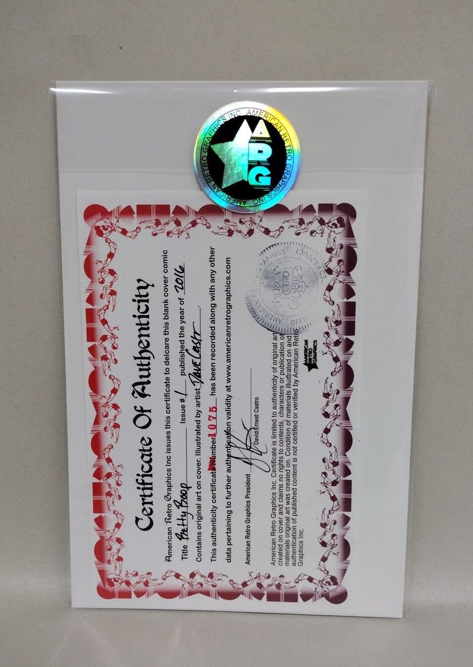 Betty Boop #1 (2016) Dynamite Sketch Cover Variant W Original Dave Castr Art