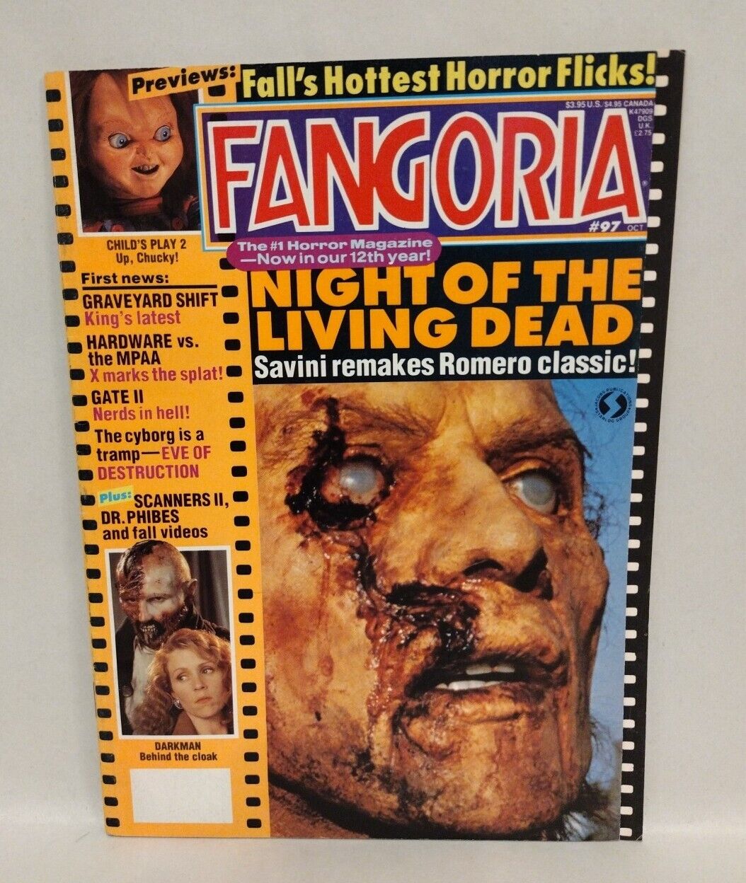 Fangoria #97 (1990) NOTLD Hardware Child's Play Gate II Darkman Eve Destruction 