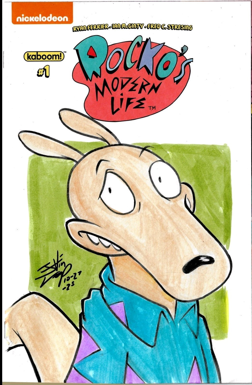 Rocko's Modern Life #1 (2017) Boom Comic Sketch Cover W Original Jevin Loop Art