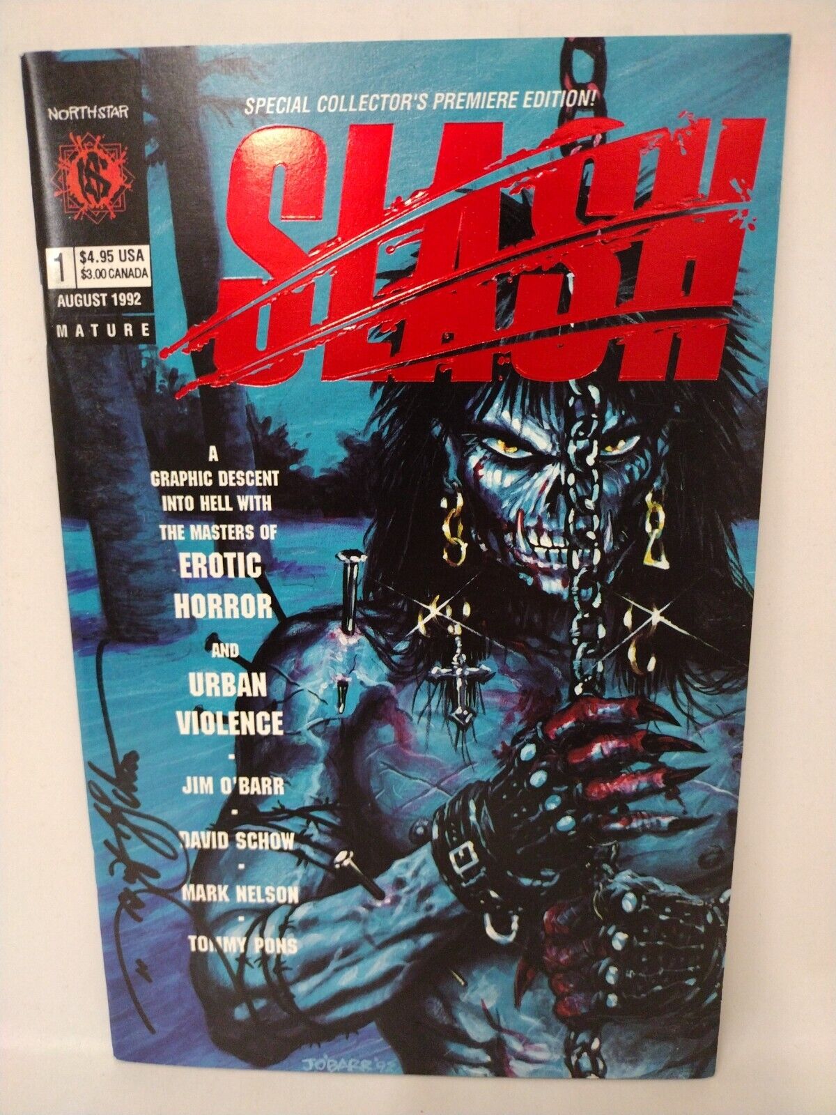 Slash #1 (1991) Red Foil Variant Arpad Northstar Comic Signed David Schow NM