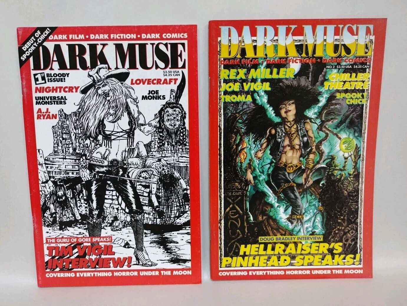 Dark Muse Magazine (1995) Lot Set #1 2 Horror Comic Hellraiser Tim Vigil