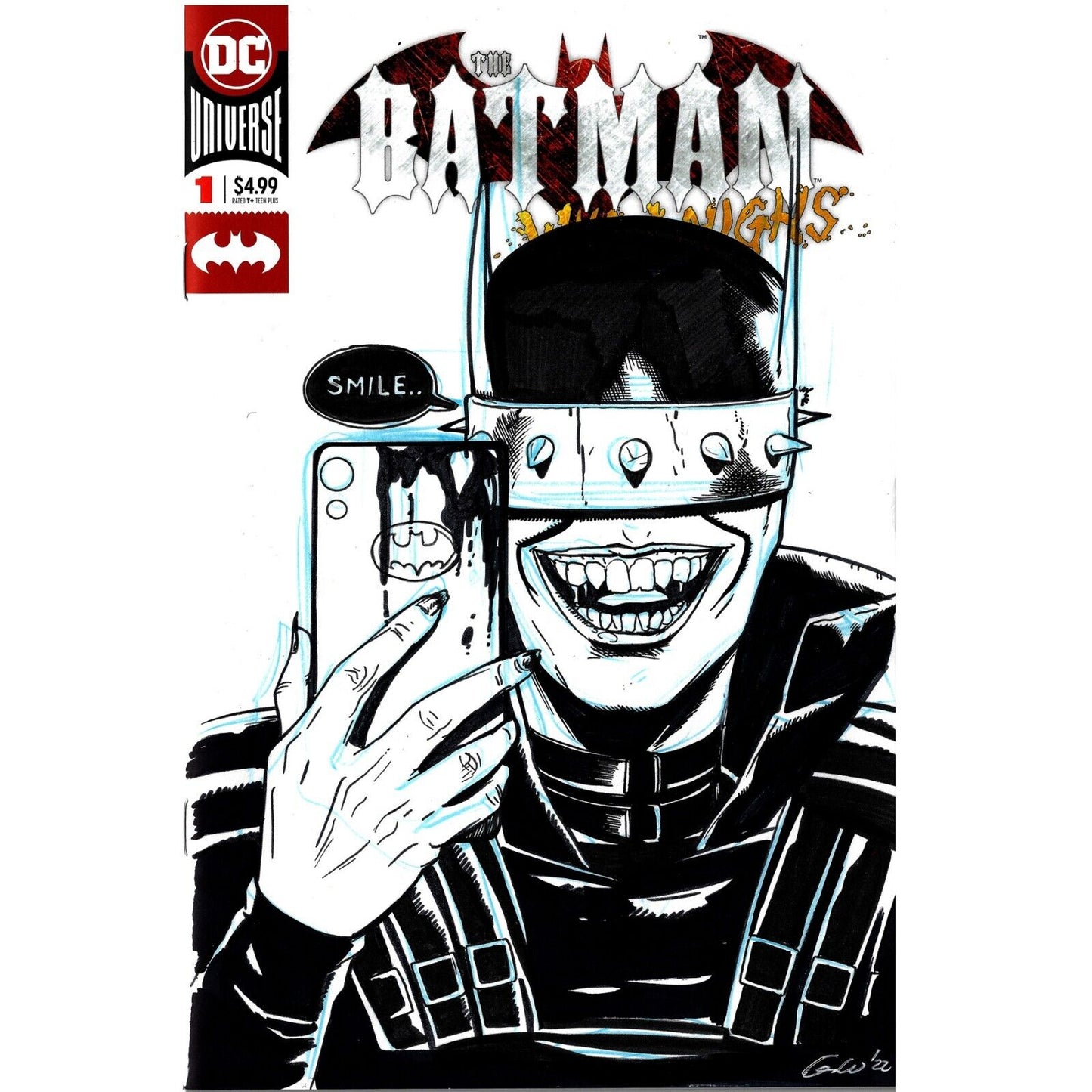 BATMAN WHO LAUGHS #1 (2019) Blank Cover Comic w Original BATMAN WHO LAUGHS Art 