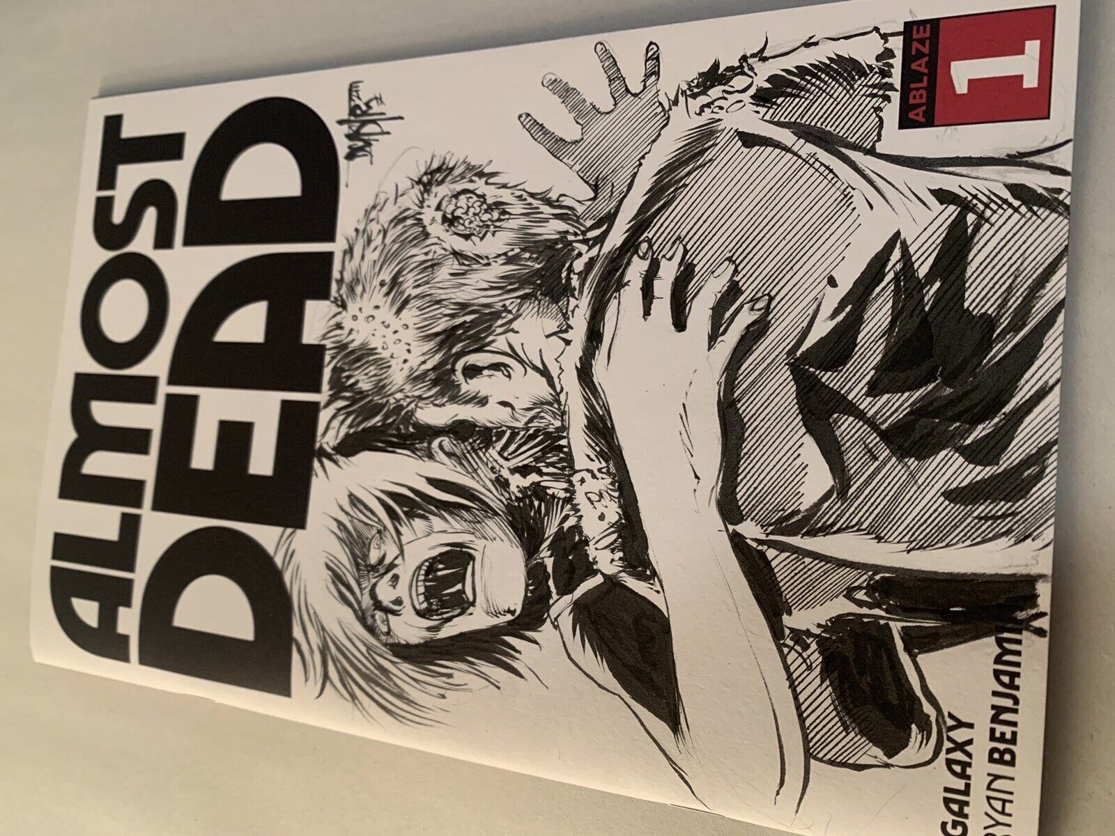 Almost Dead #1 Blank Sketch Cover Comic 2023 W Original DCastr Art