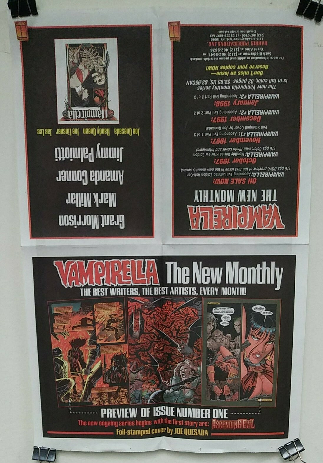 Harris Comics (1997) Newsprint Preview W Jae Lee Vampirella Poster Center HTF