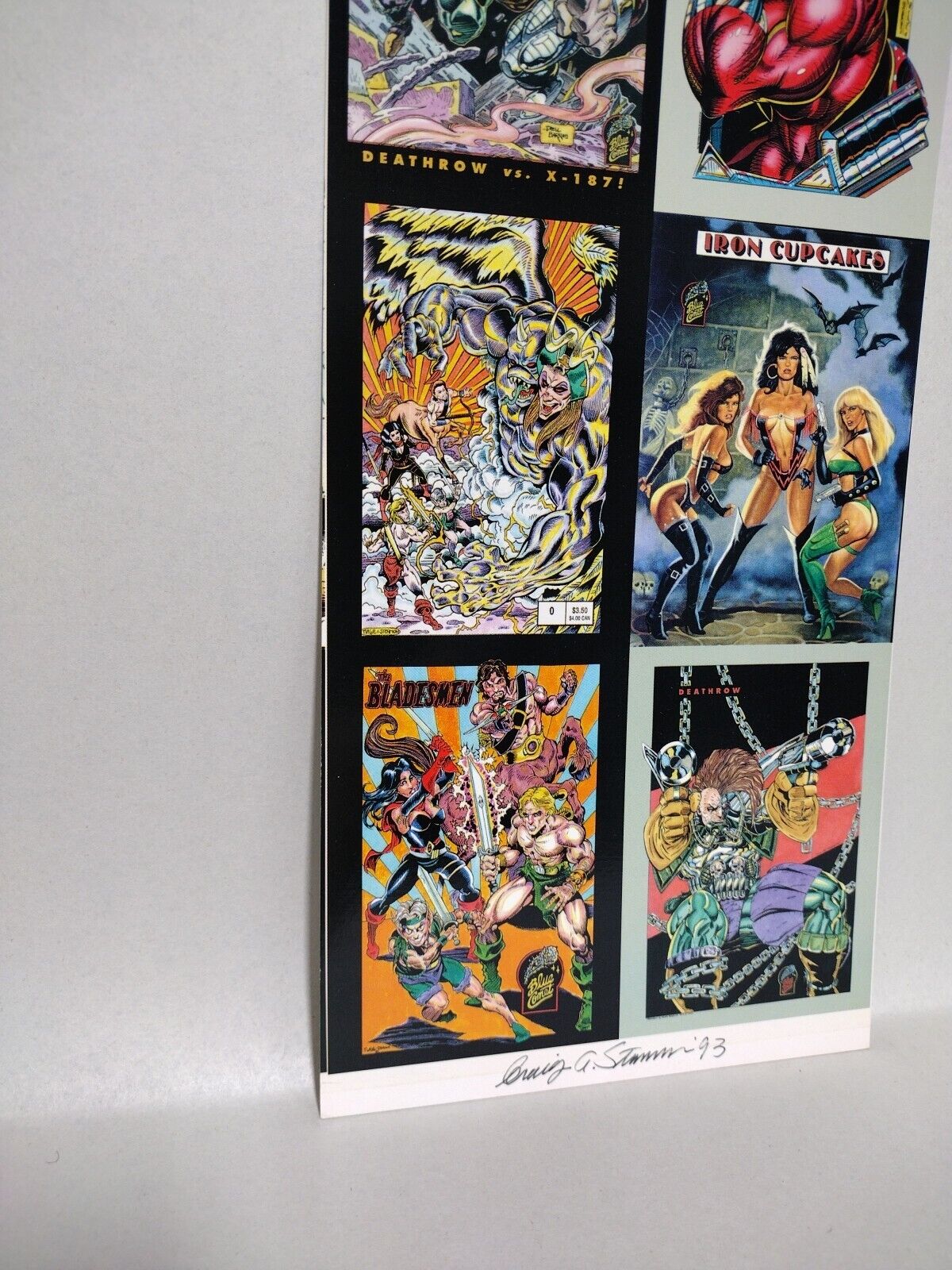 Blue Comet Comics (1993) Uncut Trading Card Sheet Signed Craig Storman