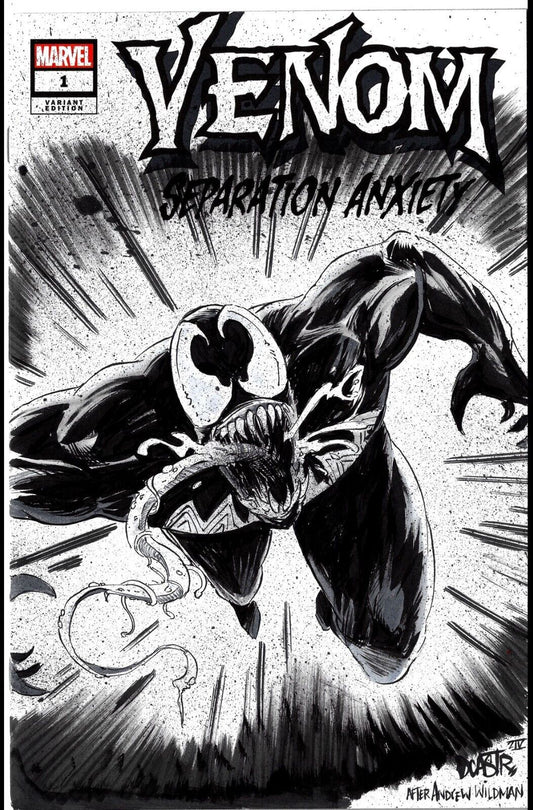 VENOM Separation Anxiety #1 (2024) Marvel Sketch Var W Original Dave Castr Art