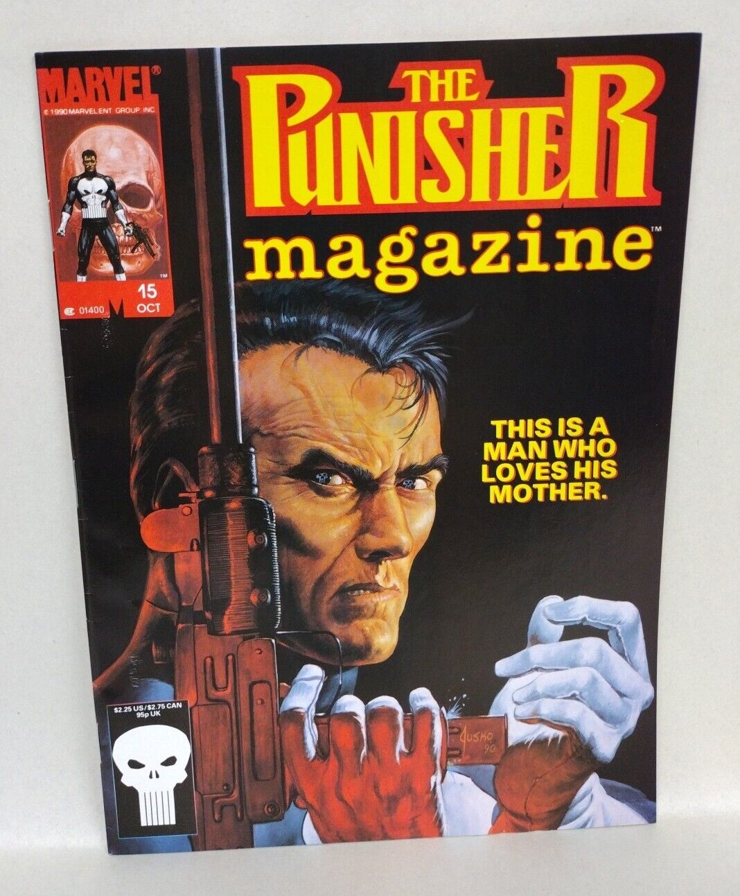 Punisher Magazine #15 (1990) Marvel Joe Jusko Eastwood Cover Art Jim Lee VF-NM