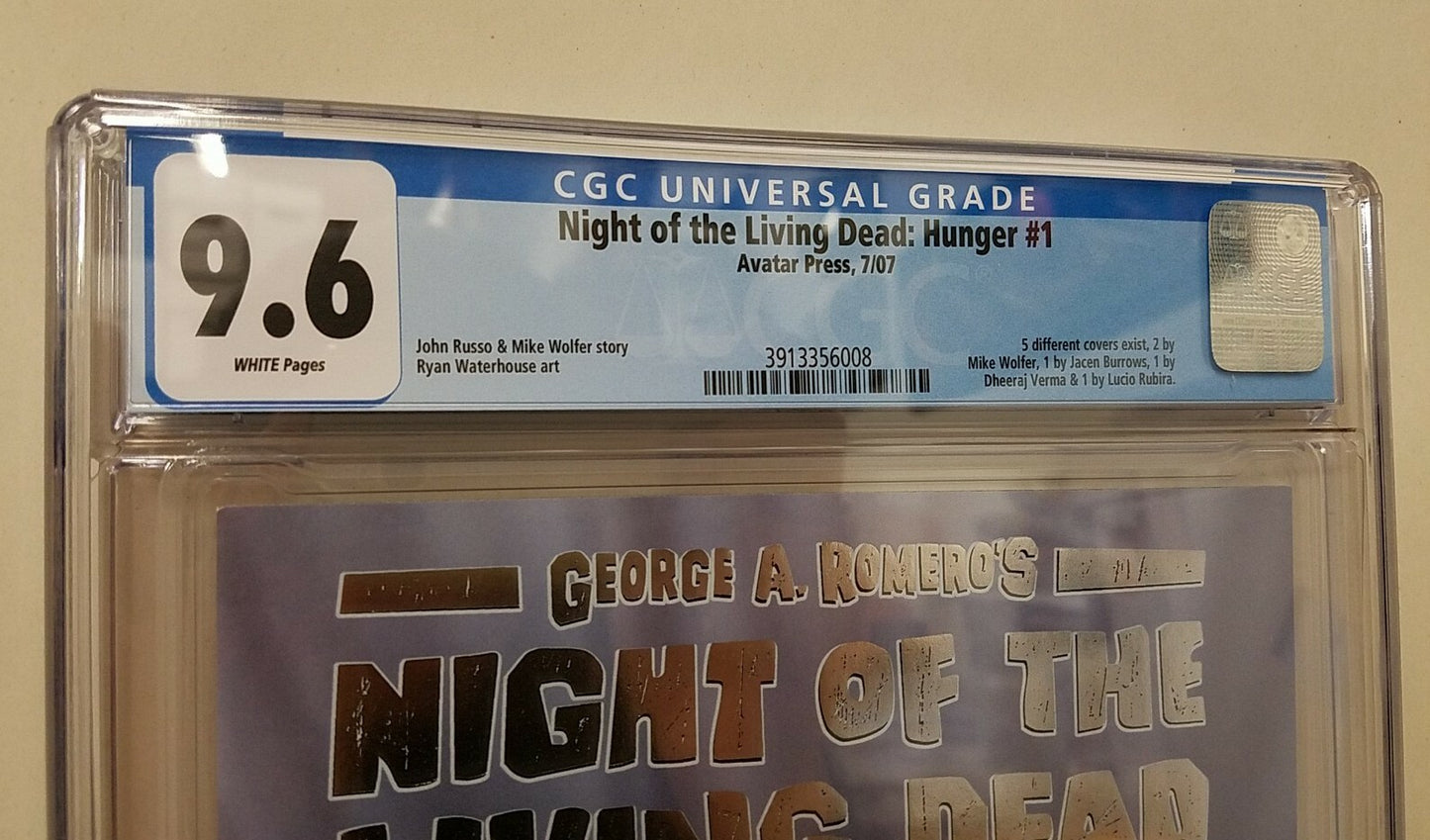 Night Of The Living Dead: Hunger (2007) Jacen Burrows Foil Comic Variant 9.6 CGC