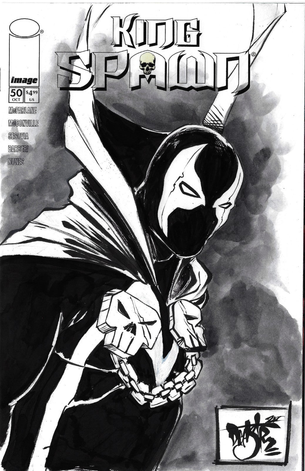 King Spawn #50 (2025) Image Comic Sketch Cover Variant W Original Art Dave Castr