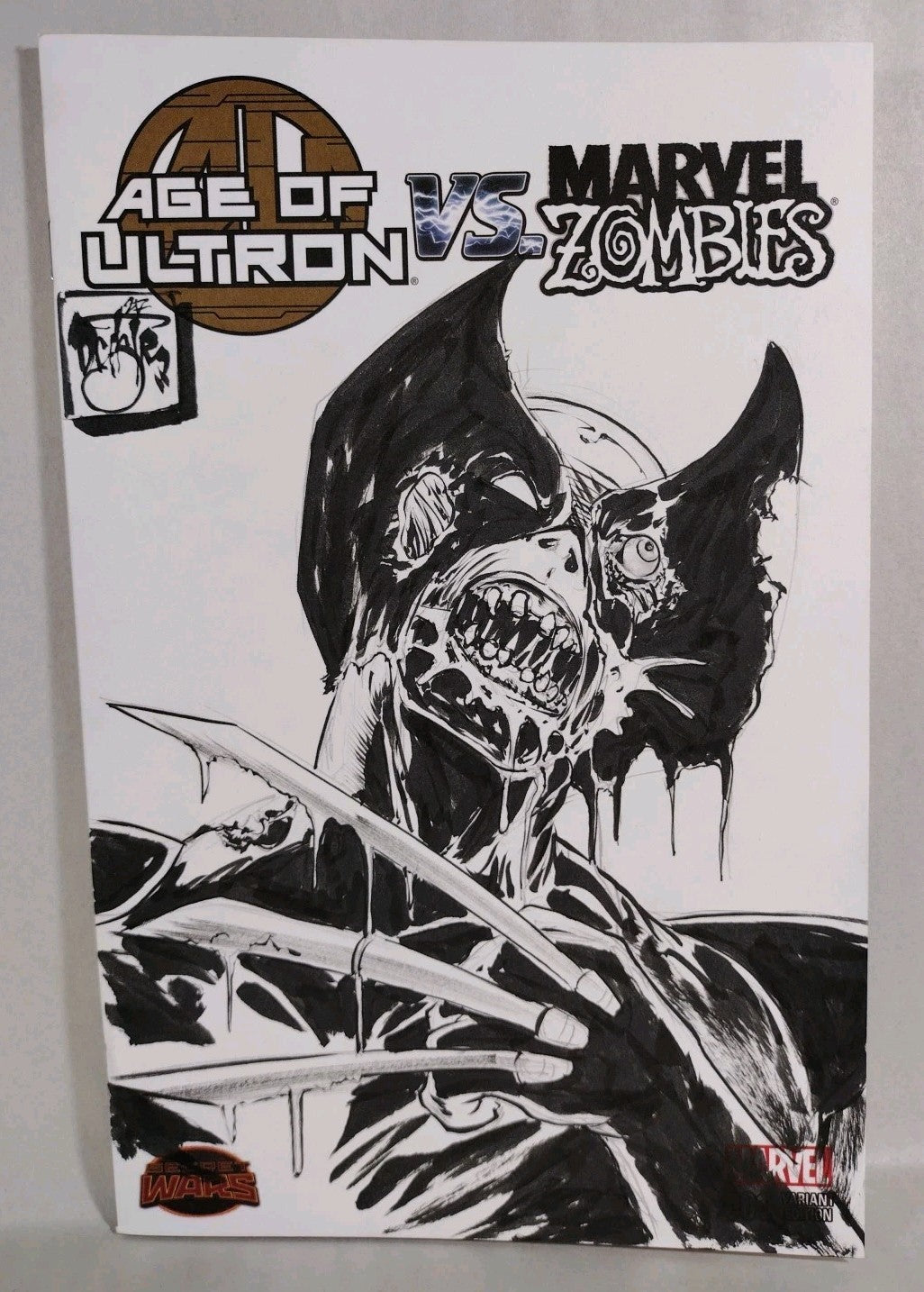 Age of Ultron vs Marvel Zombies #1 Sketch Cover Variant w Original Wolverine Art