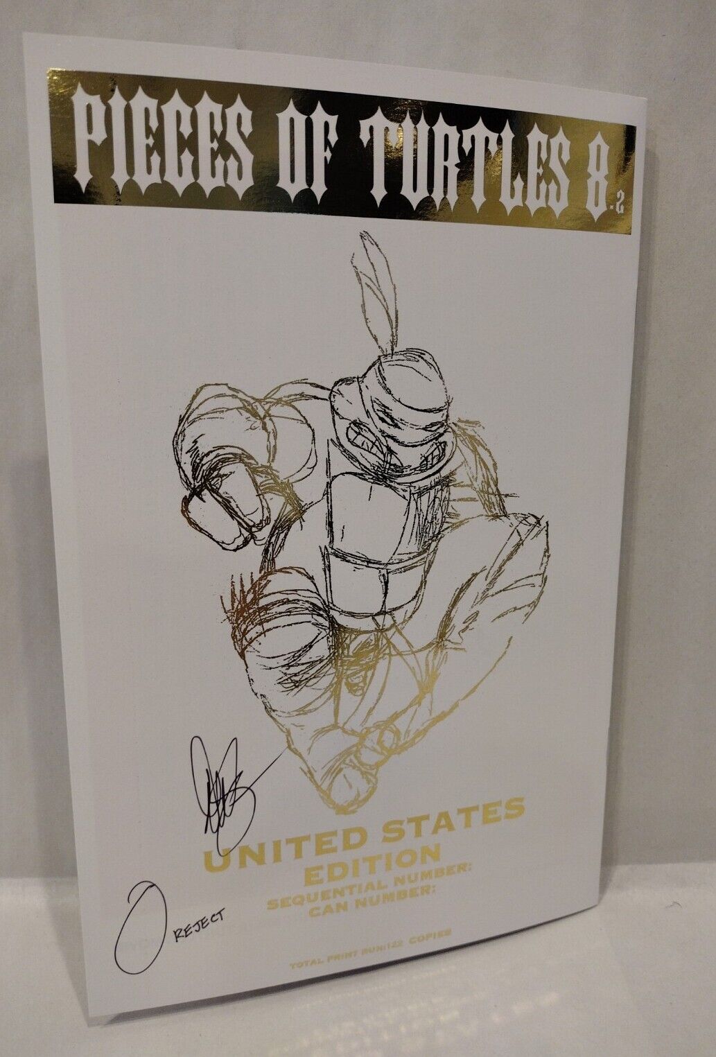 Pieces Of Turtles (2022) 8.2 TMNT Cerebus Signed Dave Sim Gold "Reject" Edition