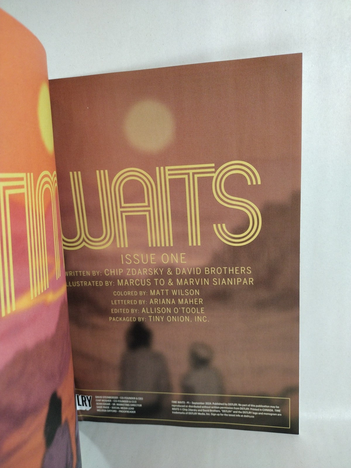 Time Waits #1 (2024) DSTLRY Sketch Cover Comic W Orignal Dave Castr Art ARG COA