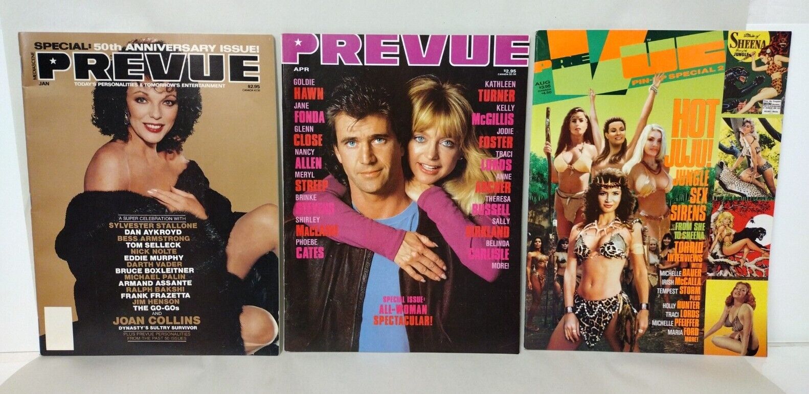 Mediascene Prevue Movie Magazine Lot Of 3 Jan 83' Apr 90' Pin Up Special #2 94'